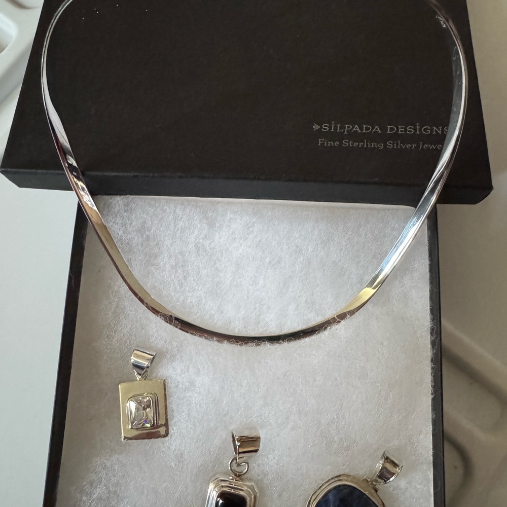 Silpada Sterling Silver Collar Necklace with Pendants